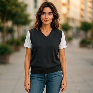 BURBERRY extra fine Merino wool v-neck vest